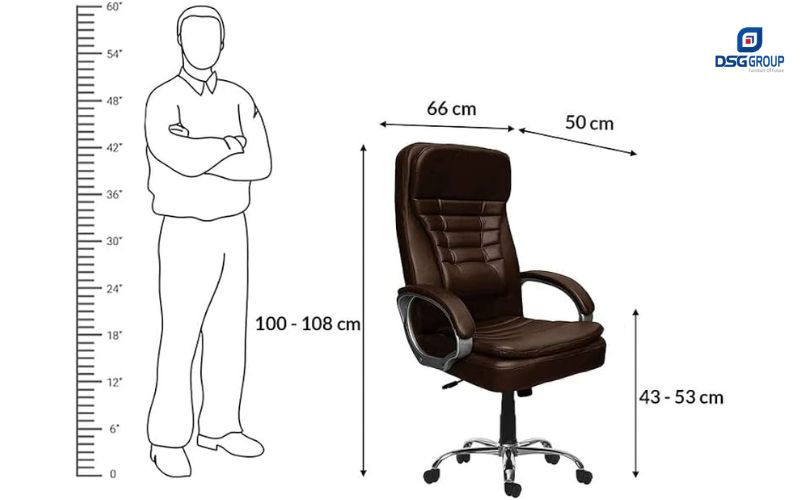 Chiều cao của ghế phù hợp với chiều cao của người dùng