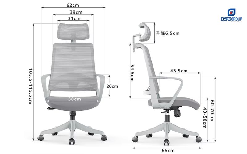 Kích thước ghế theo tiêu chuẩn quốc tế là bao nhiêu
