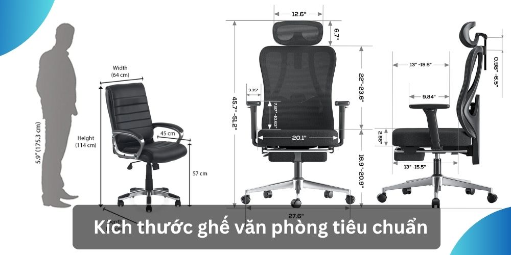 Kích thước ghế văn phòng tiêu chuẩn