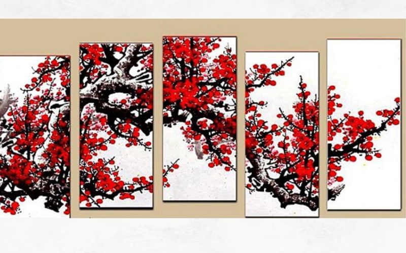 Decor Tết văn phòng bằng tranh treo tường