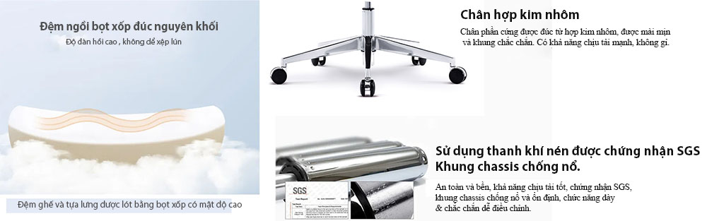 Các tiện ích giúp ghế chắc chắn hơn ghế giám đốc D6812A