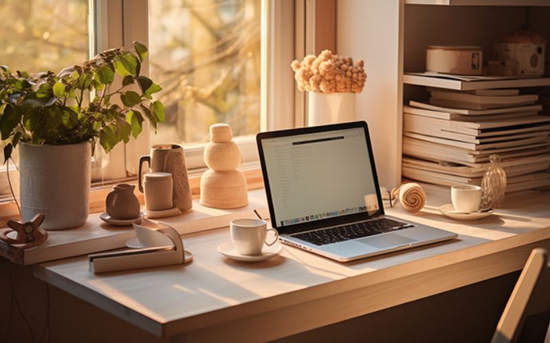 Các vật dụng thường đạt bên phải của bàn làm việc