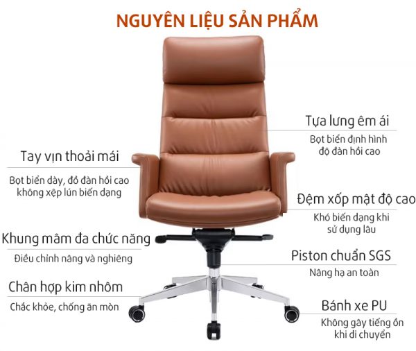 Ghế 6660A với kiểu dáng thiết kế bề thế