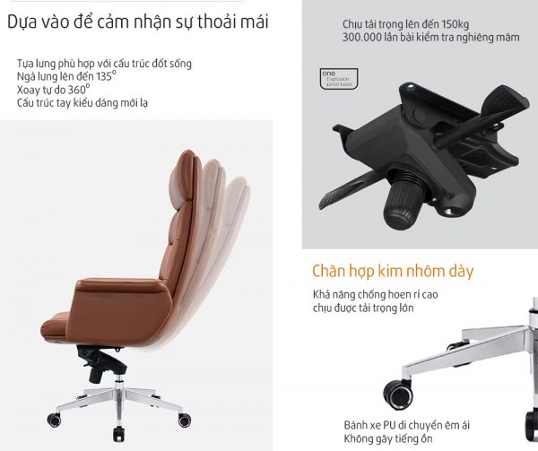 Chất liệu cao cấp, bền bỉ của ghế 6660A