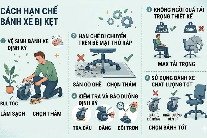 Cách hạn chế bánh xe bị kẹt, hư hổng nhanh 