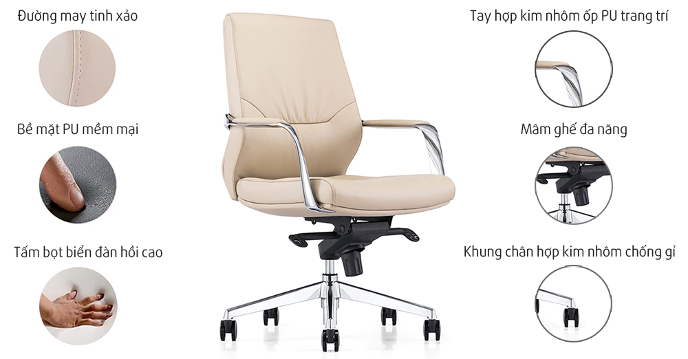 Ghế 6710B được sử dụng từ các chất liệu cao cấp