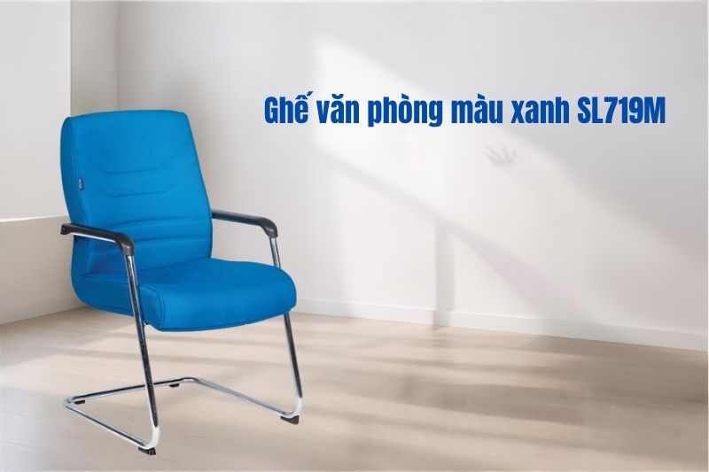 Mẫu ghế chân quỳ màu xanh dành cho phòng họp ảnh 10