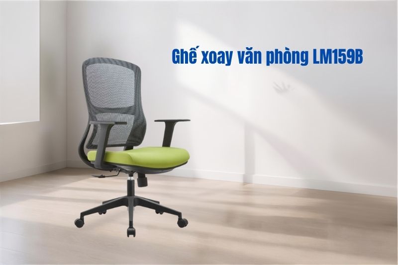 Mẫu ghế xoay lưới văn phòng màu xanh thoáng mát ảnh 3