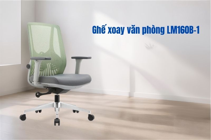 Mẫu ghế xoay lưới văn phòng màu xanh thoáng mát ảnh 2