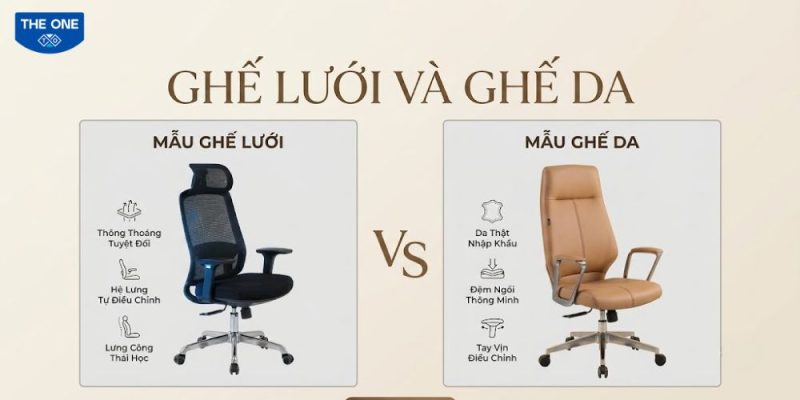 Nên chọn ghế trưởng phòng bọc da hay lưới