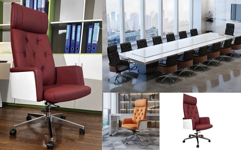 Mẫu ghế 2388A màu đỏ với thiết kế sang trọng dành cho không gian lãnh đạo