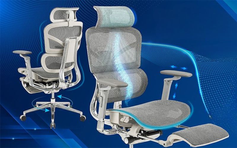 Sử dụng ghế làm việc có gác chân hỗ trợ làm việc và nghỉ ngơi tại văn phòng